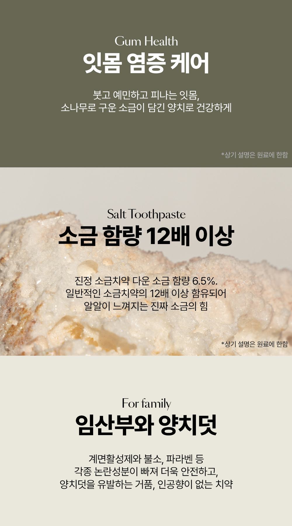 (비건인증) 소나무소금 12배 함량 잇몸집중 치약