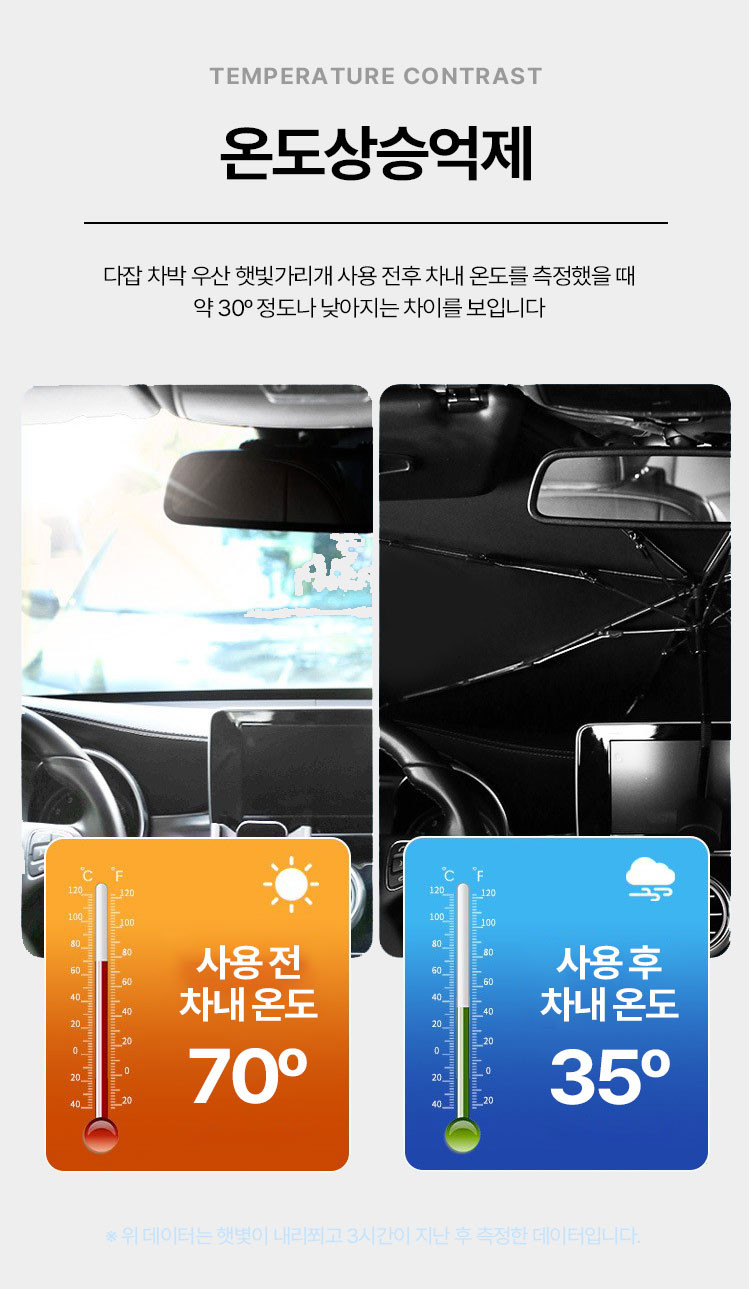 간편 차량 앞유리 우산형 햇빛가리개