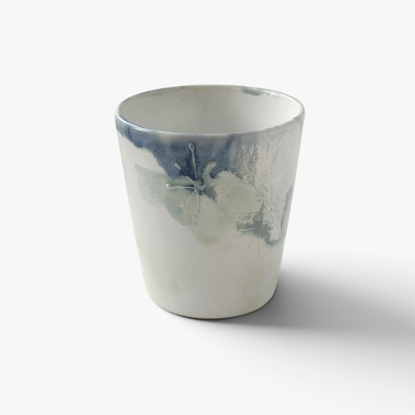 [viviflo] snowflower watercup_blue / 눈꽃물컵_블루 (프리미엄수채화) + 컵받침 추가 가능