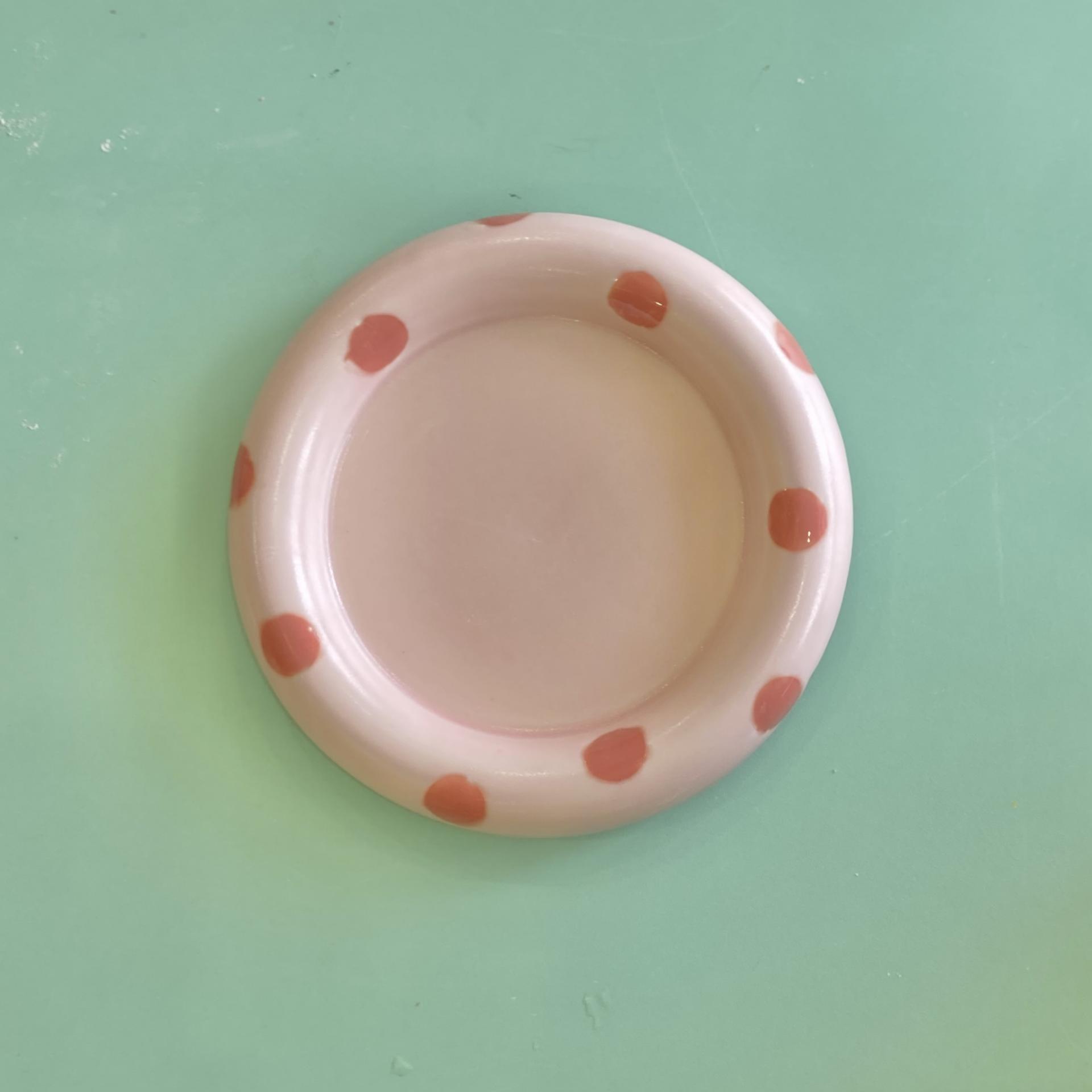 [viviflo]dot ring plate_pink (2 size)/ 도트 링 플레이트 _핑크 (2size)