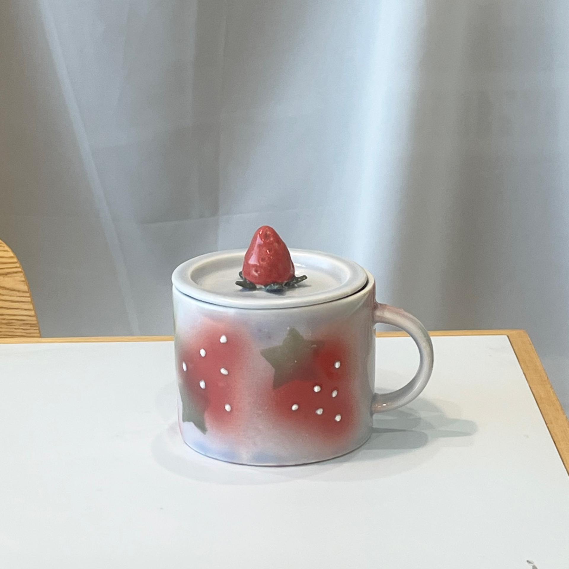 [viviflo] strawberry mug cup 딸기 머그컵 (+컵뚜껑 추가가능)