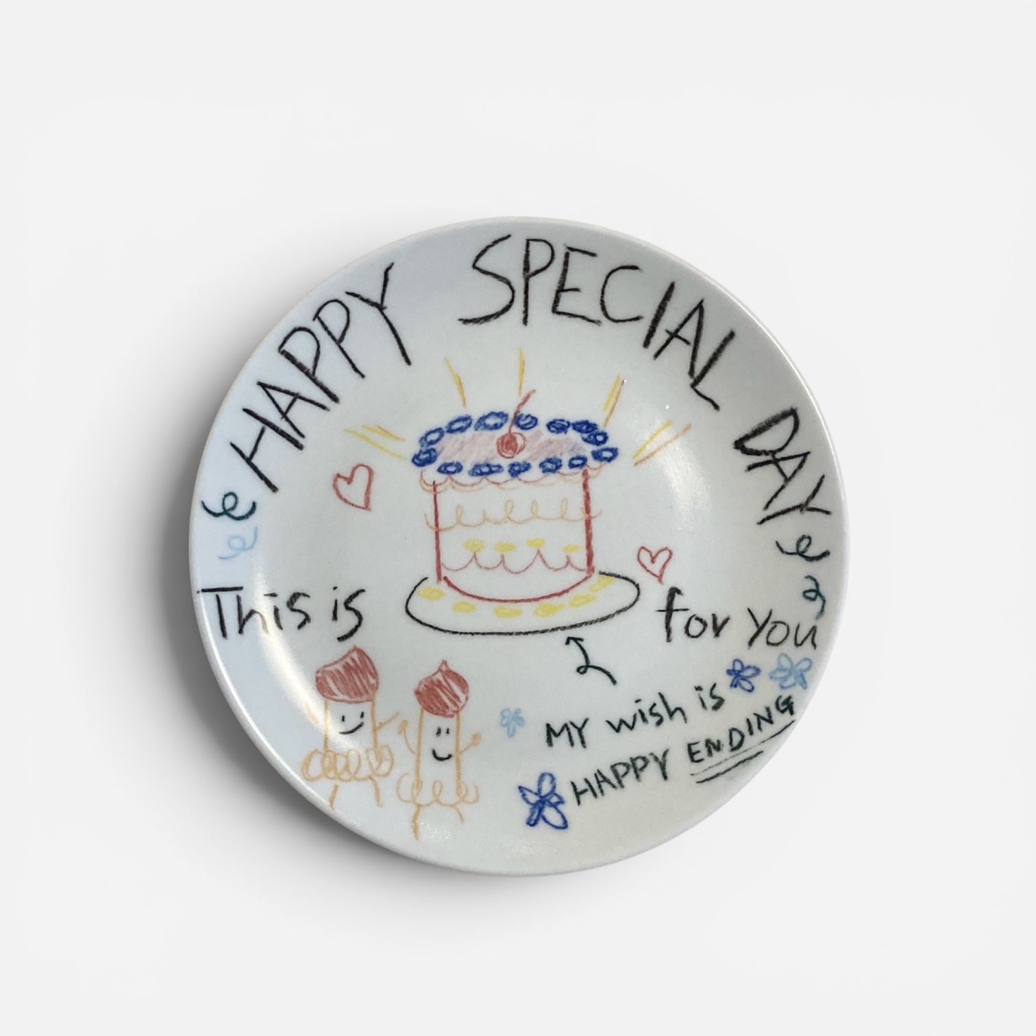 special drawing plate / [문구제작] 해피 스페셜데이 드로잉 생일 축하 접시 (3size)