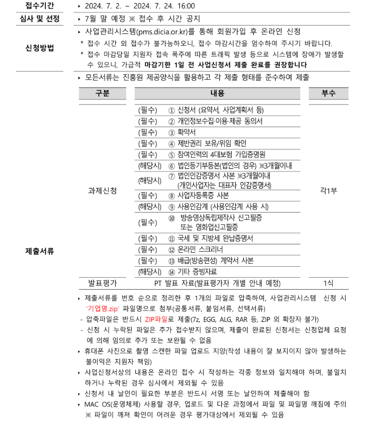 정부지원제출서류