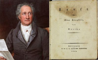 독일 대문호 요한 볼프강 폰 괴테(왼쪽)와 그가 1831년에 쓴 '파우스트' 초판/조선일보DB