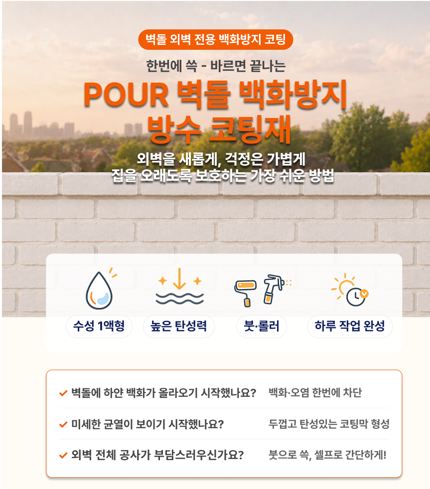 벽돌 백화방지 방수 코팅재 4kg