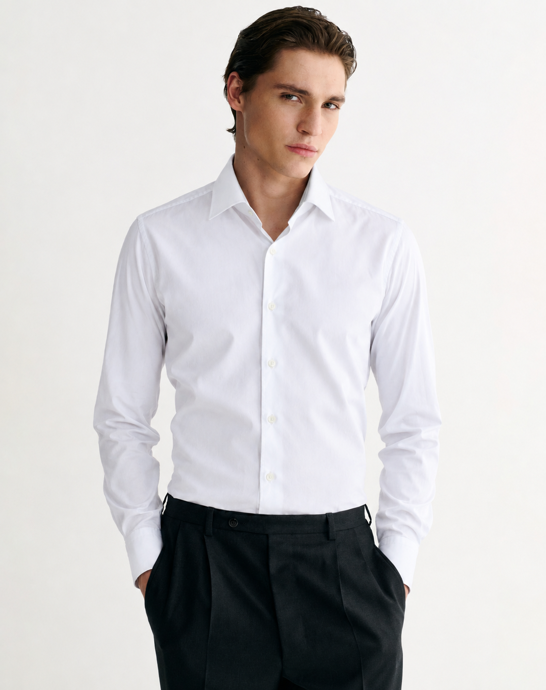 White Stretch Dress Shirt