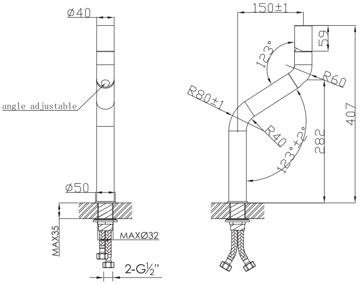 Flow basin mixer high ECLAT KOREA