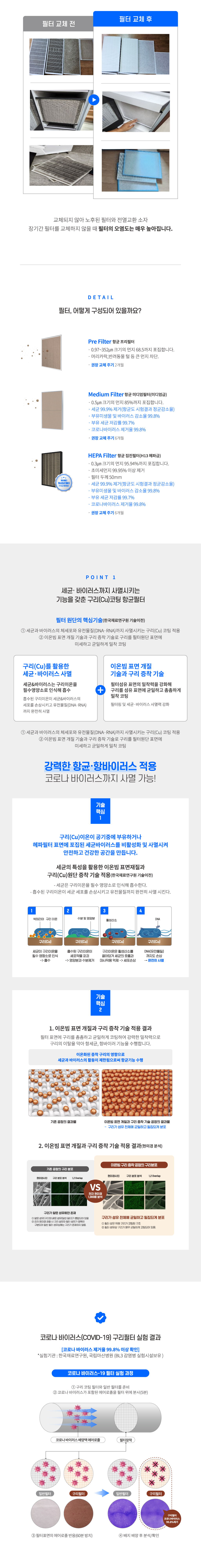 [공동구매 전용] 천장형 환기청정기 KW-E50CB1, E100CB1, E150CB1, E200CB1 환기필터 카트리지 (일반형)
