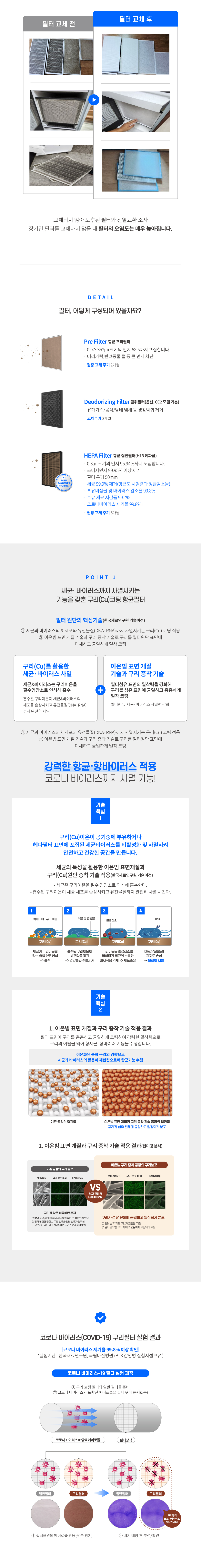 [공동구매 전용] 천장형 환기청정기 KW-E50CC2, E100CC2, E150CC2, E200CC2 환기필터 카트리지 (고급형)