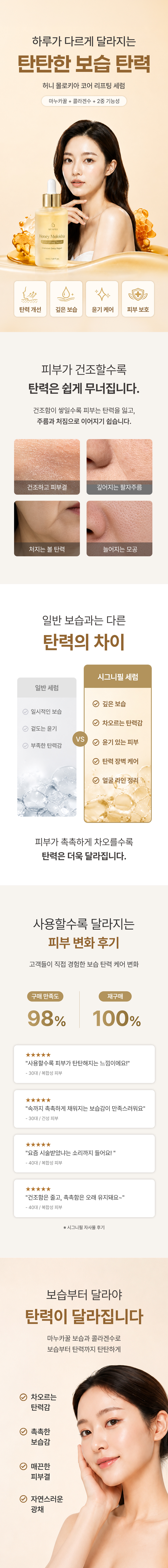 [마누카꿀 탄력세럼] 시그니필 허니 몰로키아 코어 리프팅 세럼 50ml