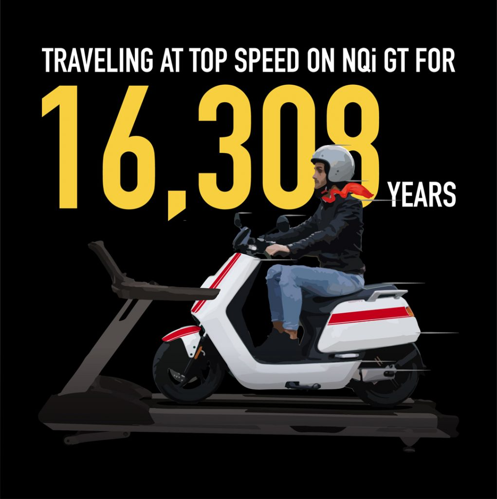 10 billion km equals 16,308 years riding on a NIU NQi GT