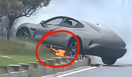 Figure 3. Thermal Runaway Following Impact Damage to EV Underbody