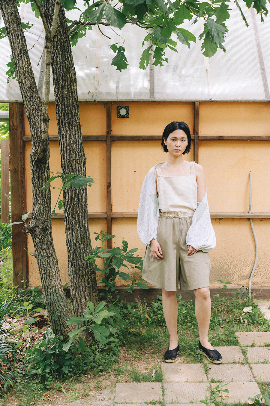 Hand Weaving Shorts :Olive khaki