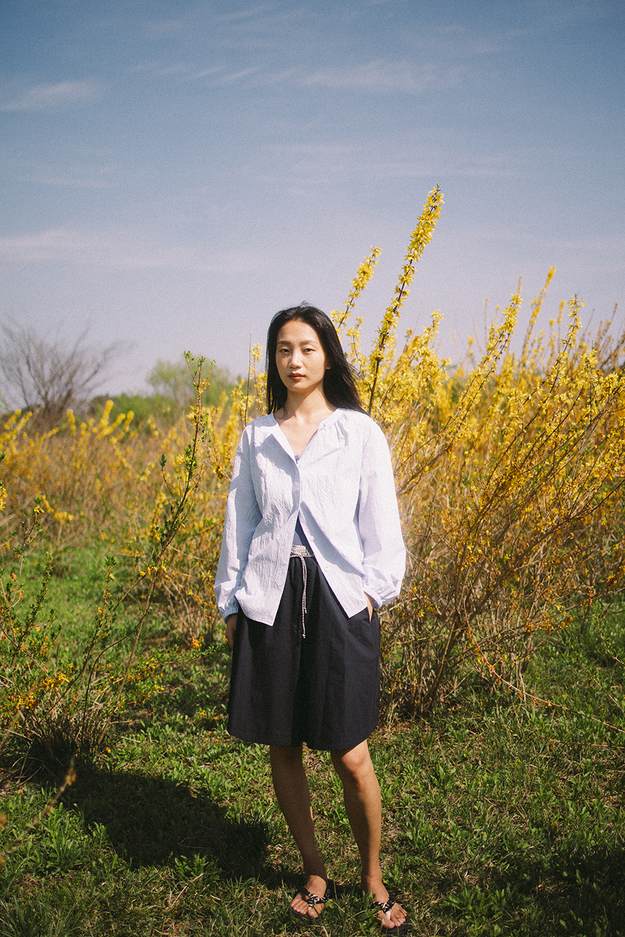Hand Weaving Shorts :Navy