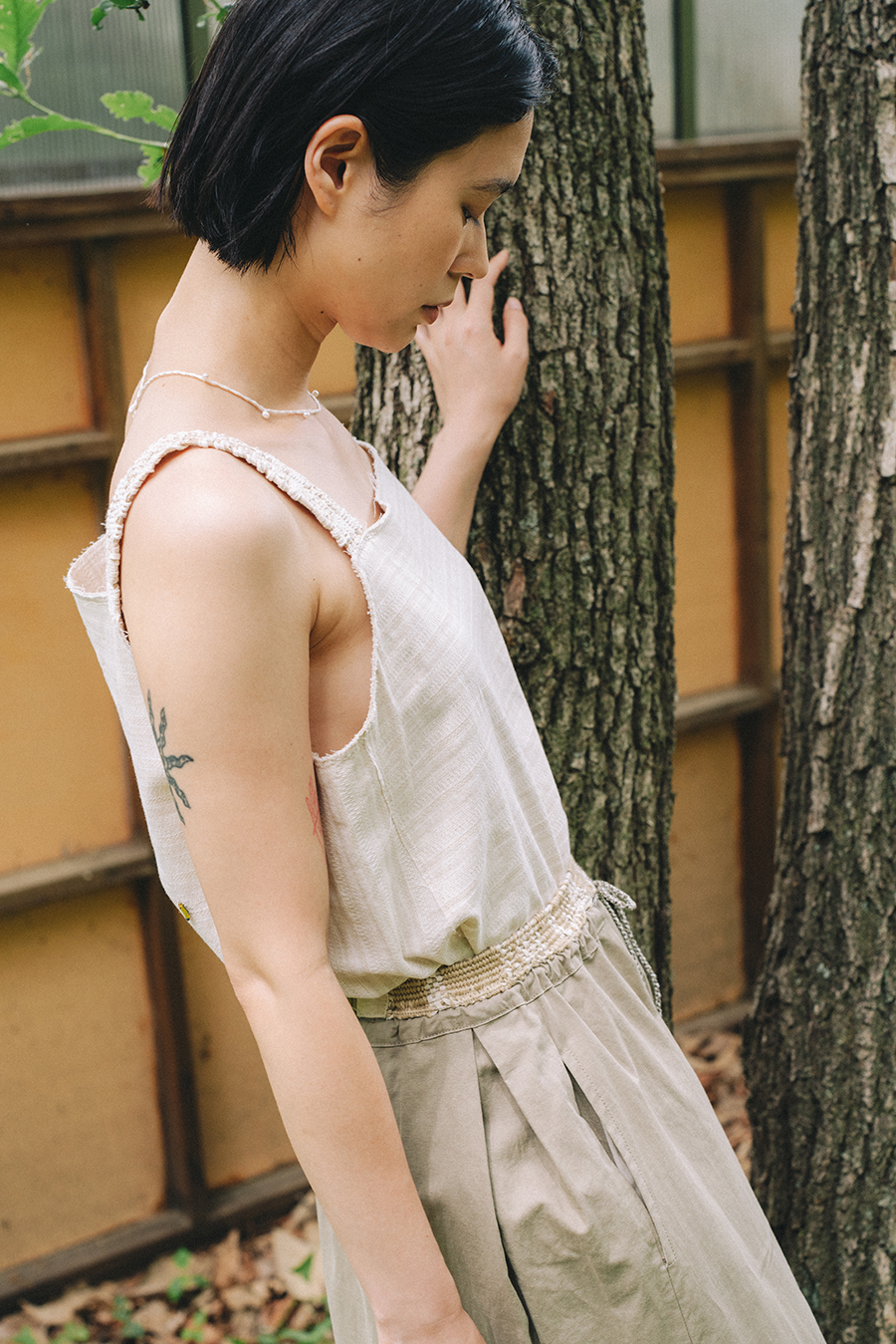 Hand Weaving Shorts :Olive khaki