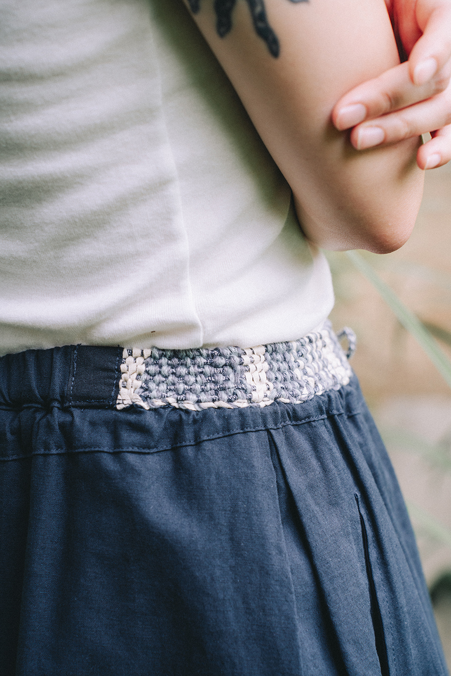 Hand Weaving Shorts :Navy