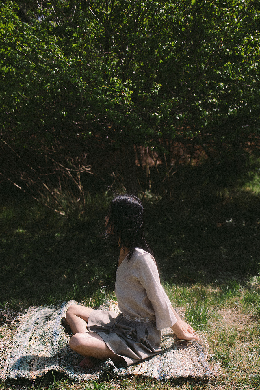 Hand Weaving Shorts :Olive khaki
