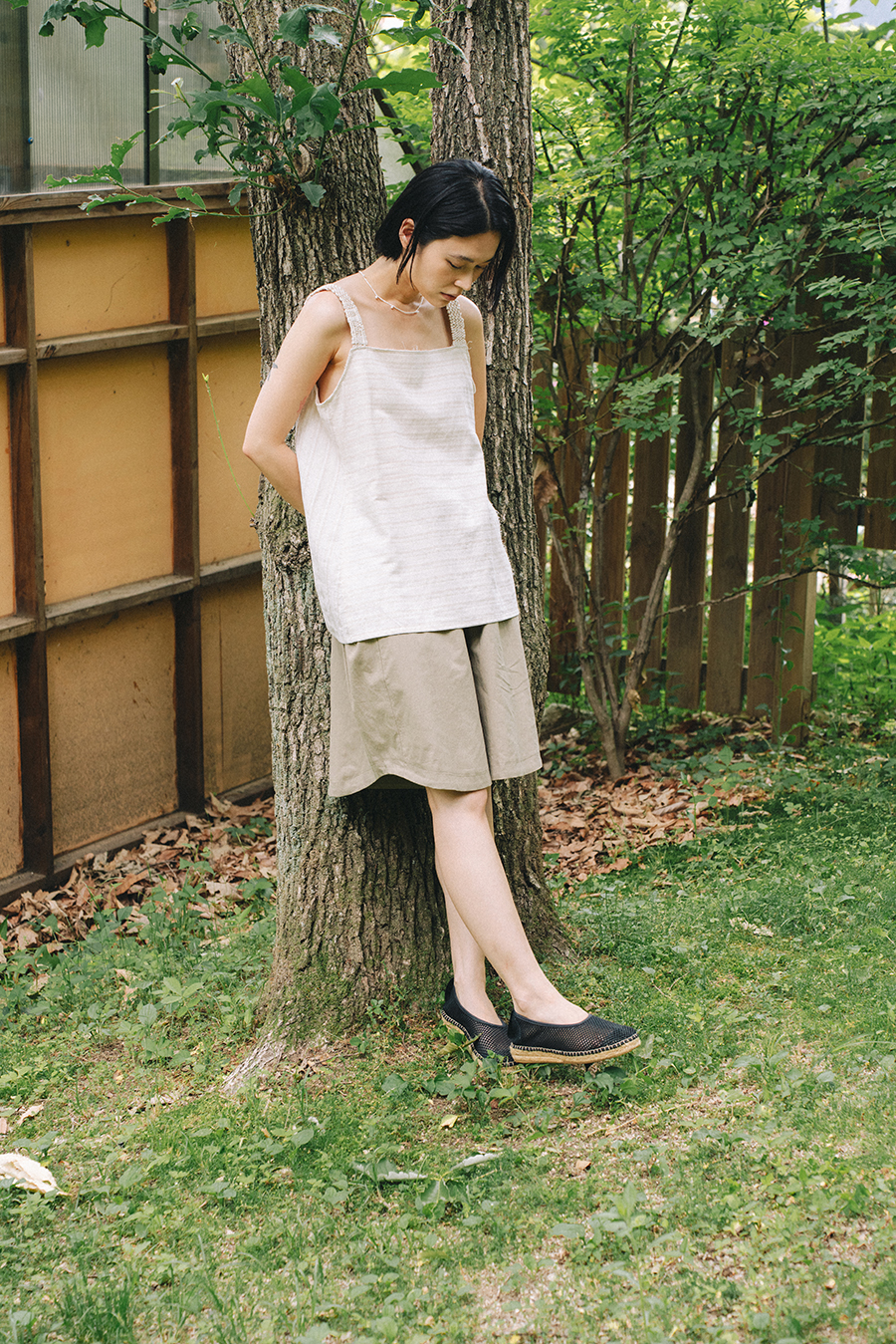 Hand Weaving Shorts :Olive khaki