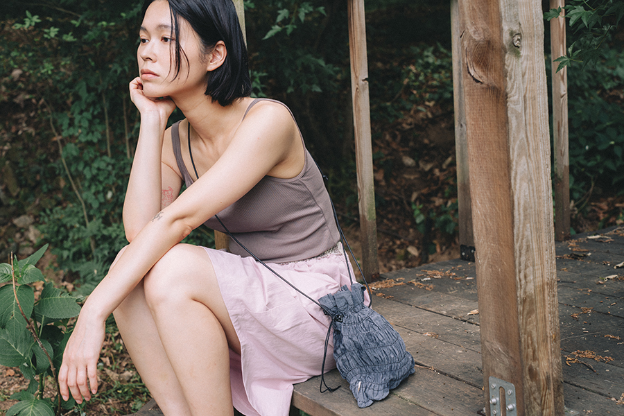 Hand Weaving Shorts :Ash rose