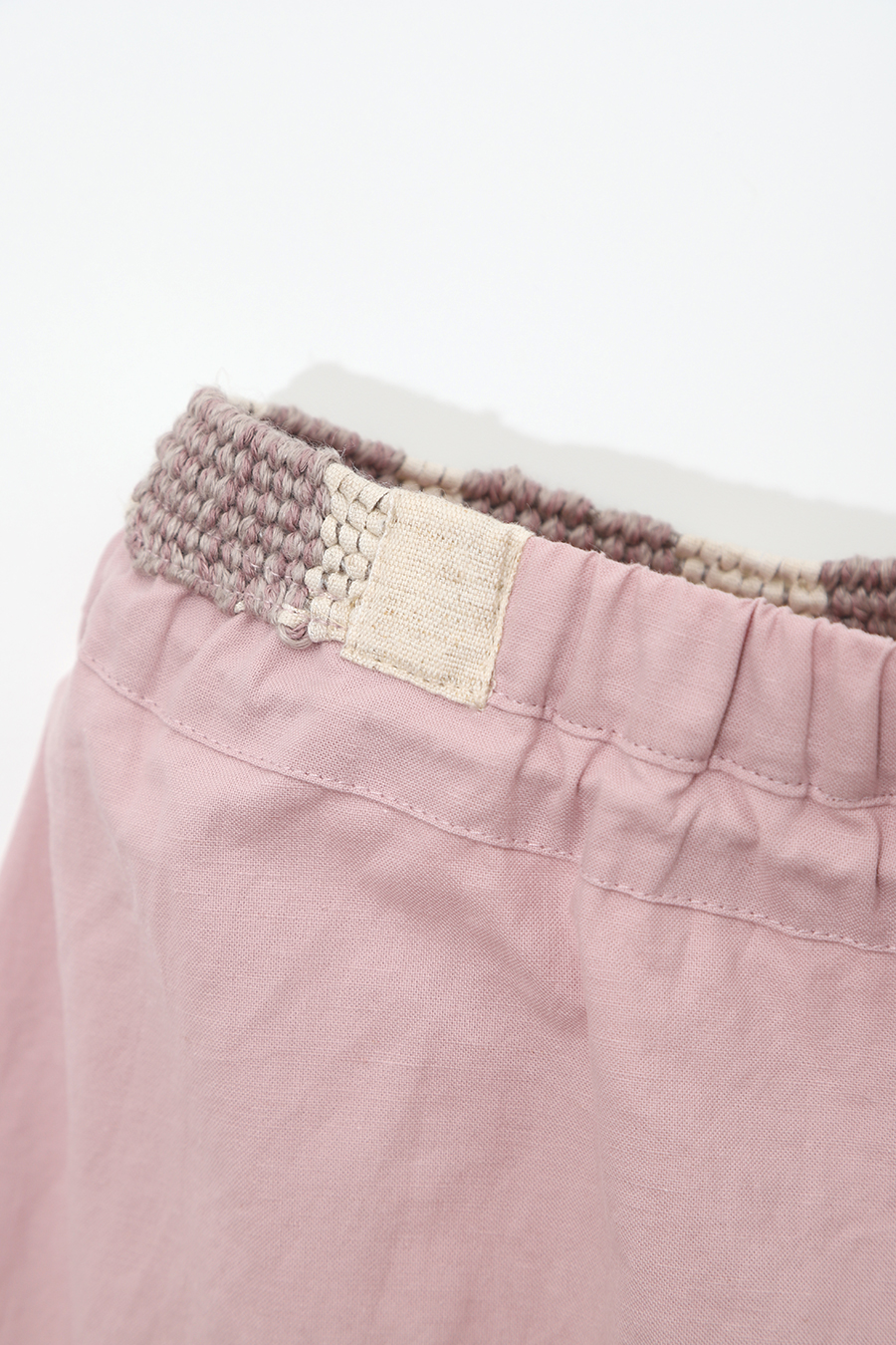 Hand Weaving Shorts :Ash rose