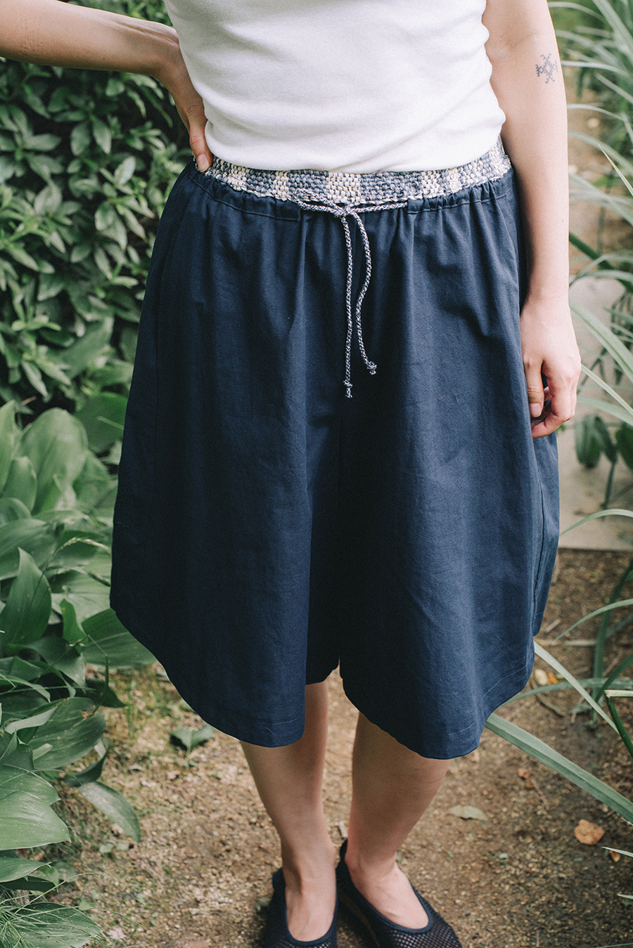 Hand Weaving Shorts :Navy