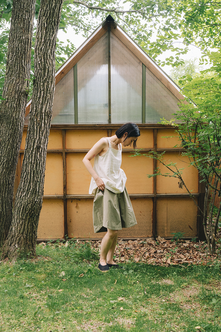 Hand Weaving Shorts :Olive khaki
