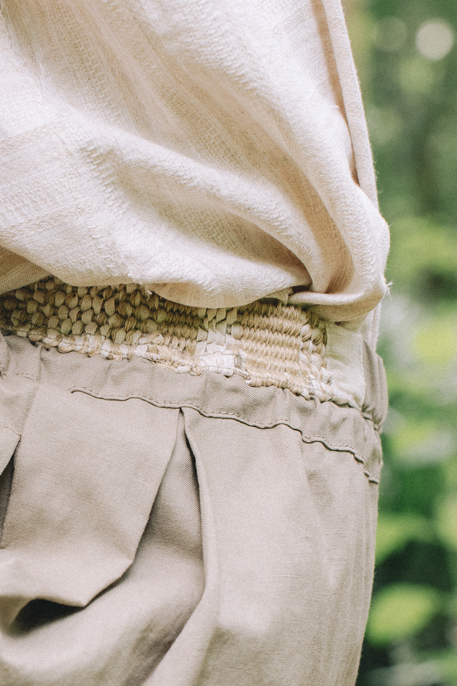 Hand Weaving Shorts :Olive khaki