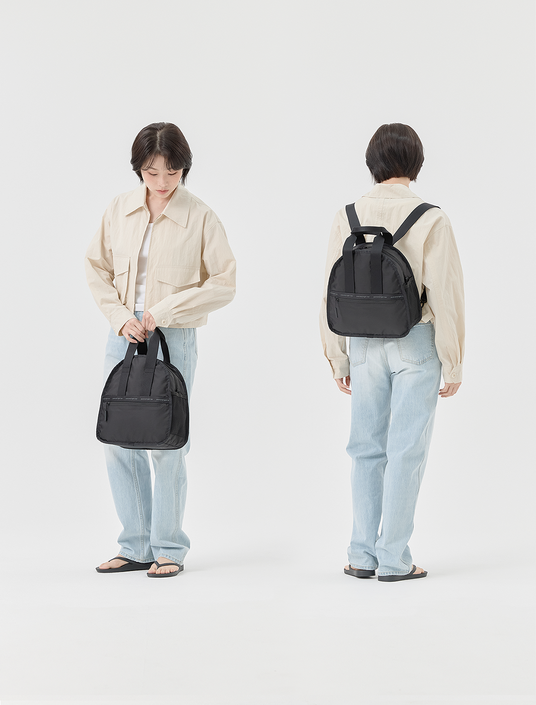 백팩에서 토트백으로 투웨이 백팩