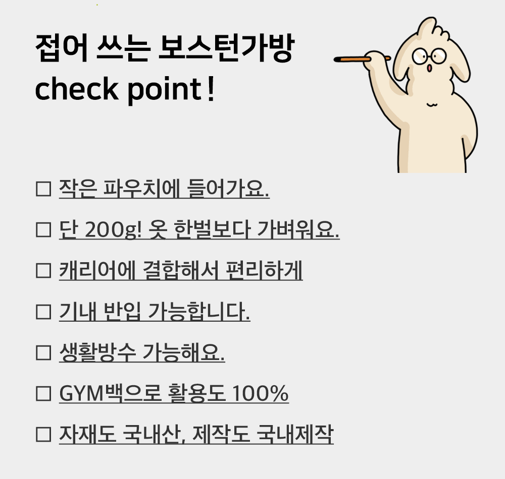 보스턴백 장점 내용 정리 리스트