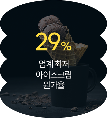 29% 업계 최저 아이스크림 원가율
