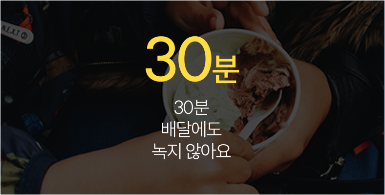 30분 배달에도 녹지 않아요