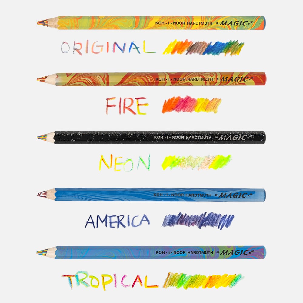코이누르 koh i noor Magic 점보 무지개 색연필 5가지 테마 별 컬러 필기