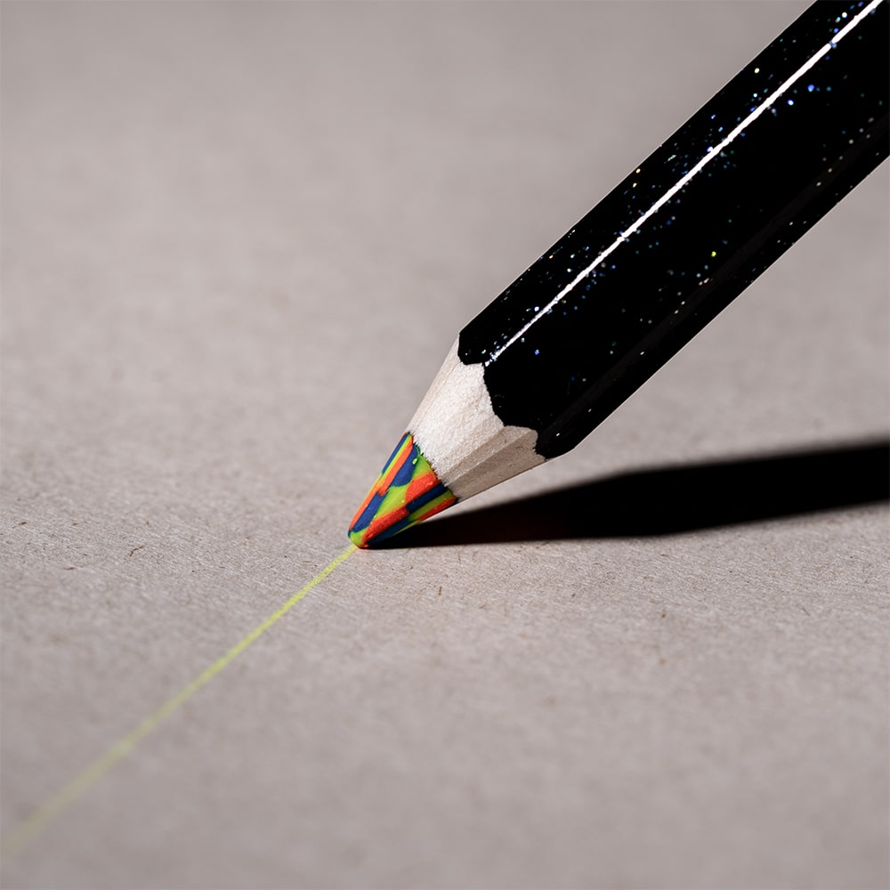 코이누르 koh i noor Magic 점보 무지개 색연필 네온으로 형광색 라인 긋기