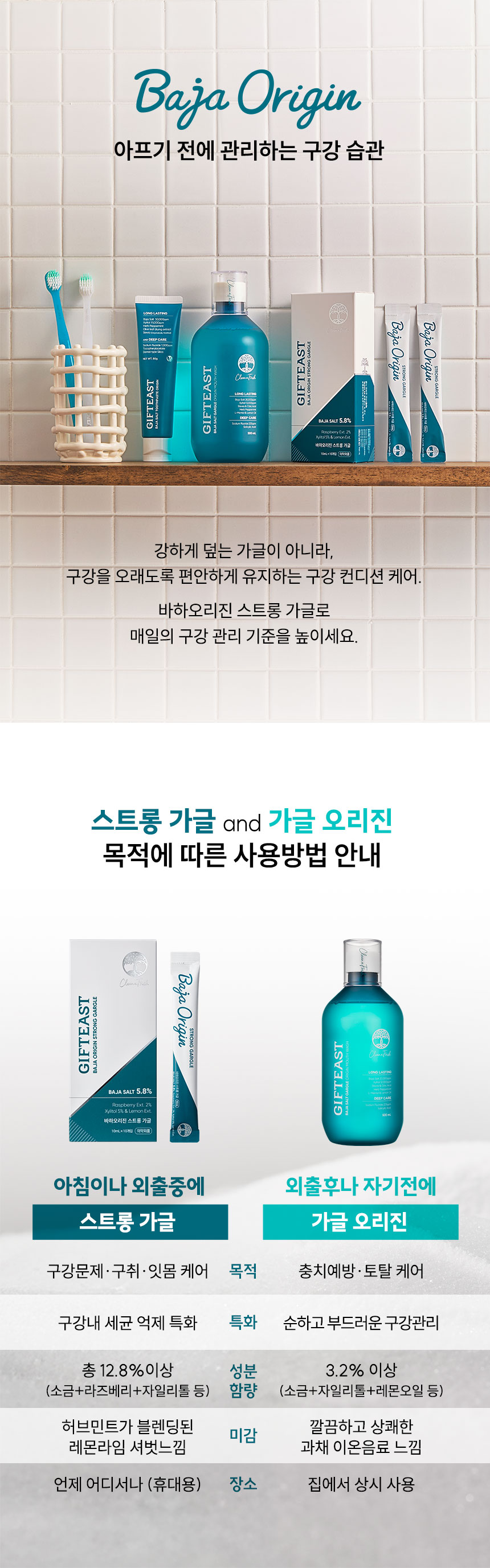 기프티스트 바하오리진 솔트 가글 500mL