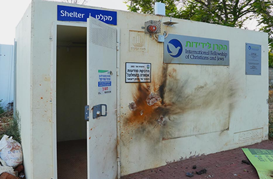 ▲가자 인근 지역 스데롯에 위치한 더펠로우십 폭탄 대피소. ⓒ더펠로우십코리아