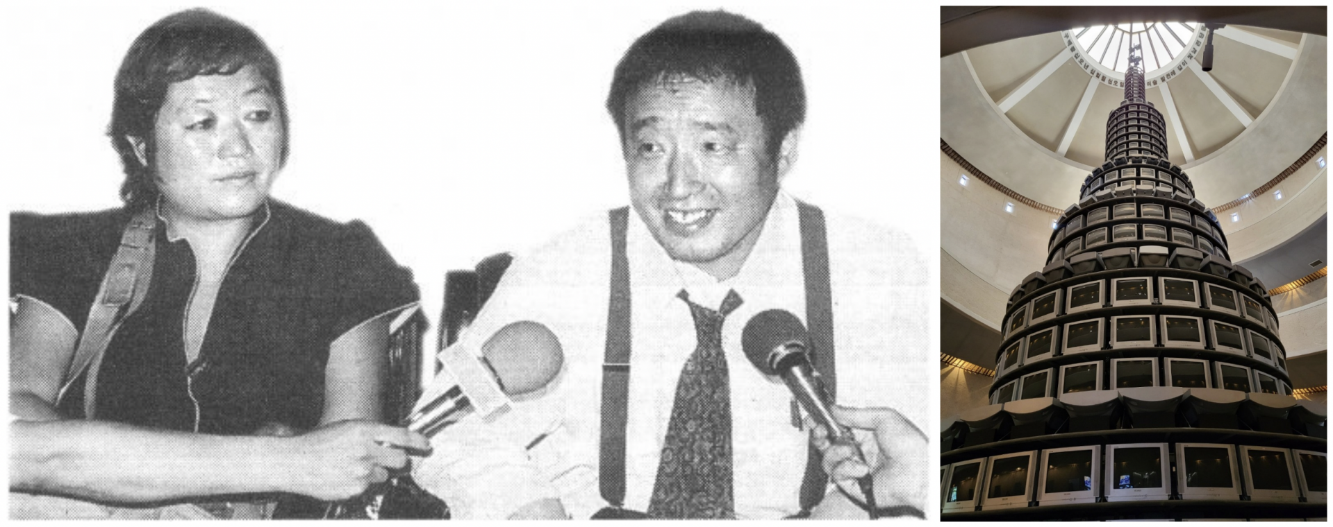 귀국 후 인터뷰하는 백남준