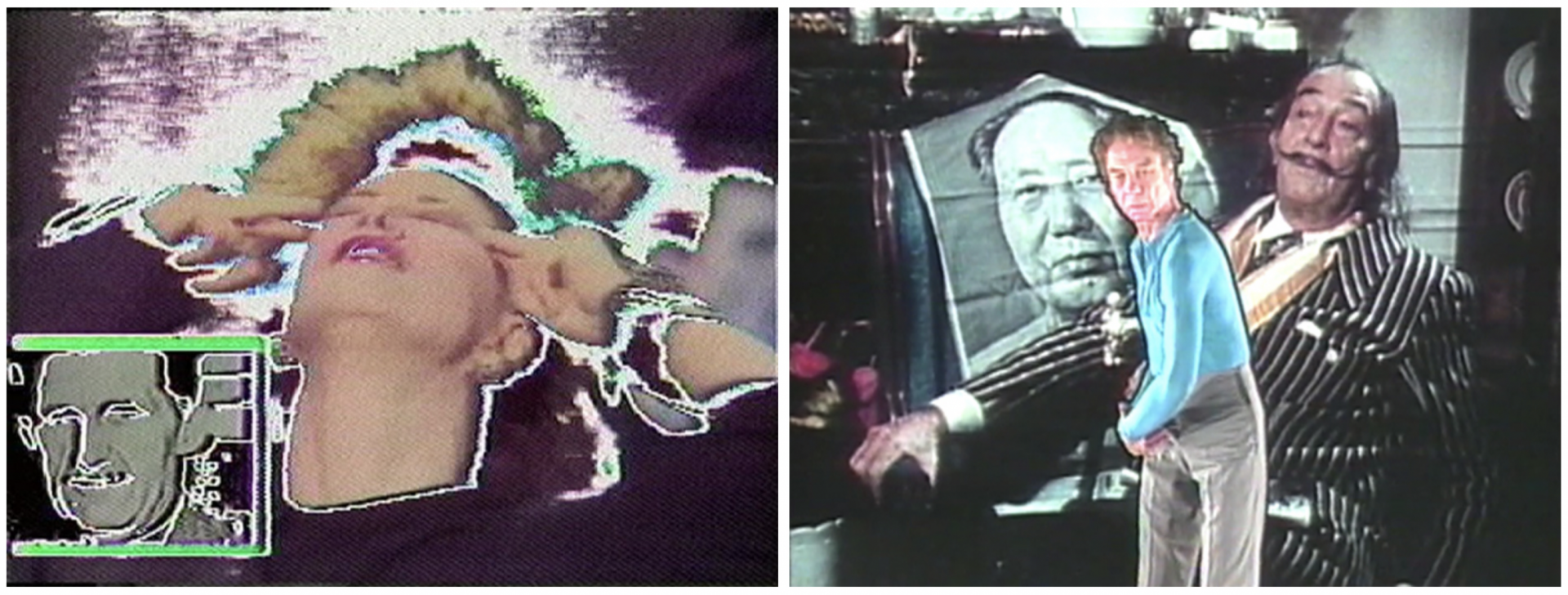 굿모닝 미스터 오웰의 송출 장면, 오른쪽은 존 케이지의 출연 모습 