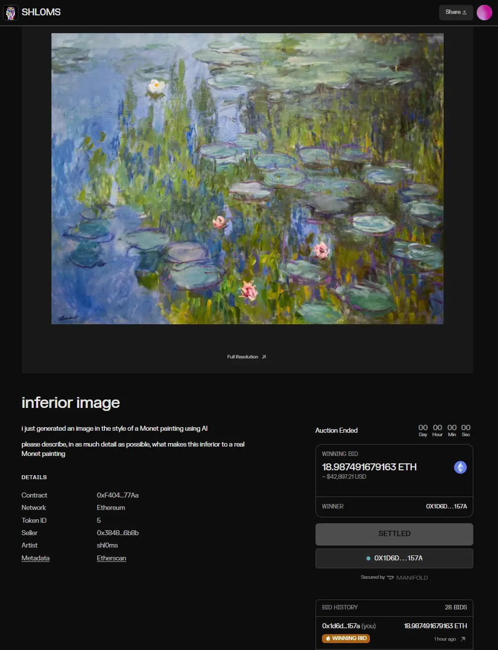 SHL0MS, inferior image, NFT.