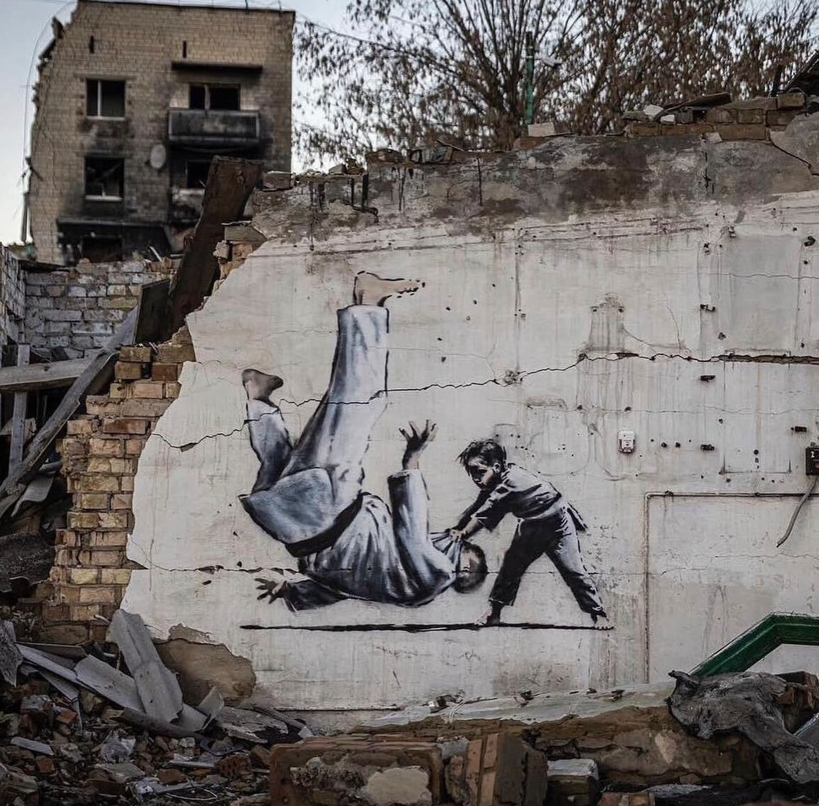 뱅크시의 스텐실 작업