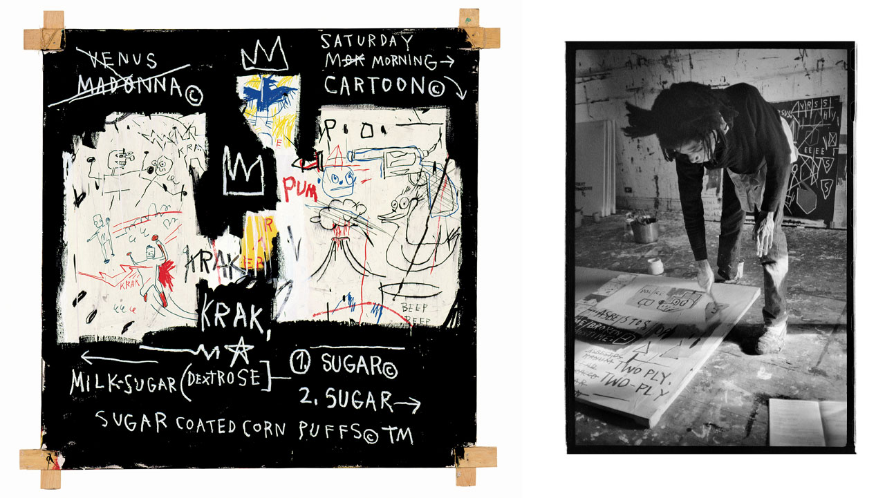 바스키아의 그림과 작업 사진