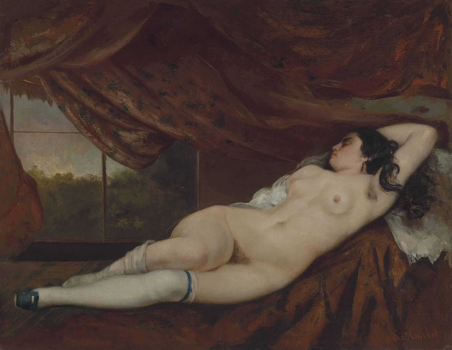 미술계에서 금기시하던 체모를 모두 그려낸 쿠르베의 누드화 Femme nue couchée, 1862, Private collection