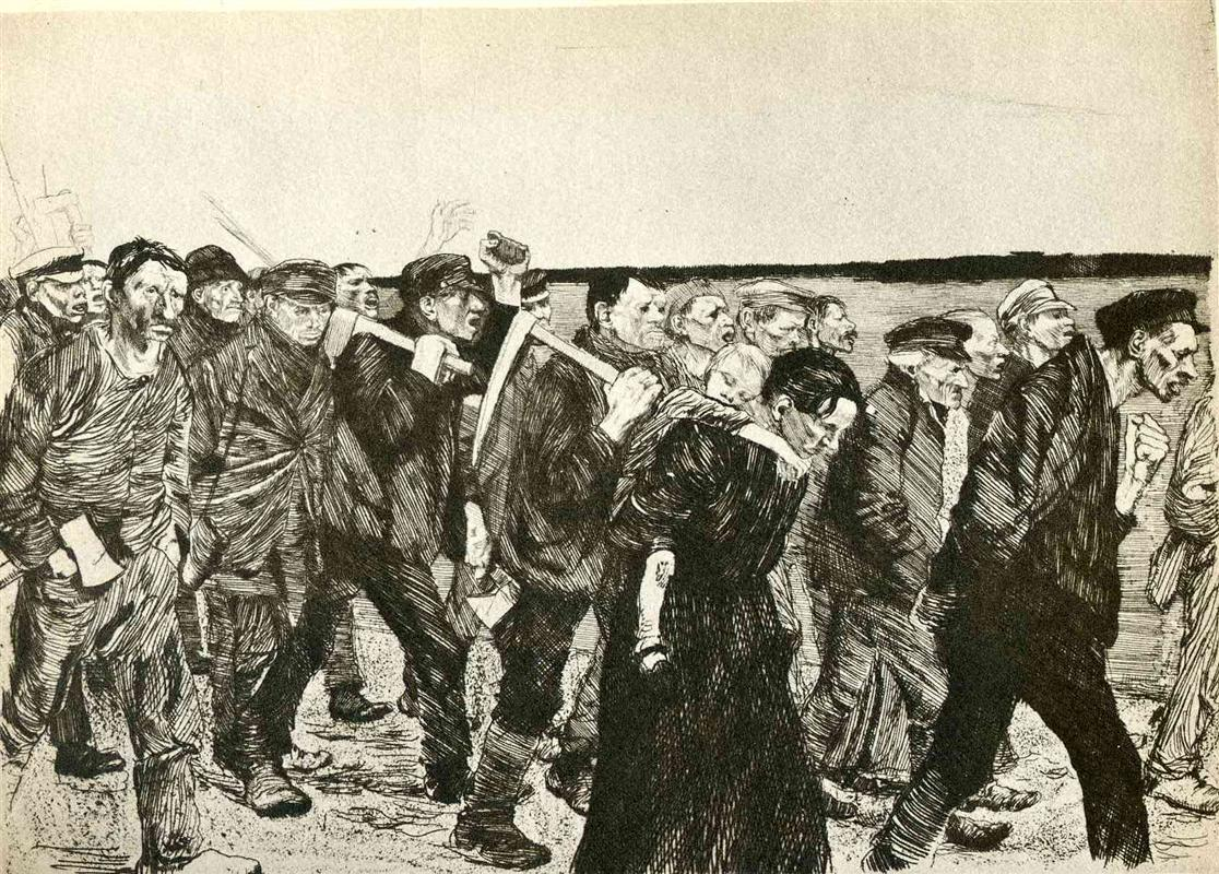 Käthe Kollwitz, The March of the Weavers in Berlin, 1897
