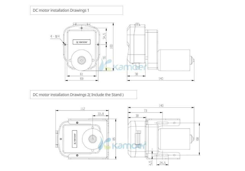 [Kamoer] KDS brushed DC motor peristaltic pump 340~380ml/min : 비코사이언스