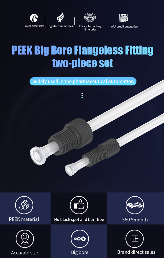 [Fitting] PEEK Big Bore Flangeless Fitting two-piece set 나사탭 아답터 피팅 ...