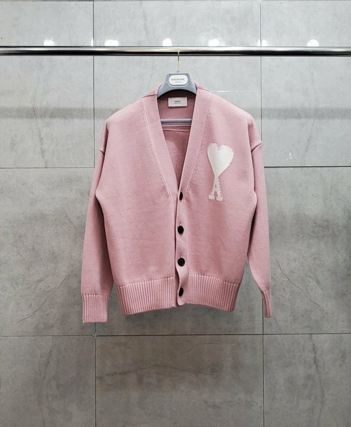 아미 빅하트 로고 코튼가디건 2color