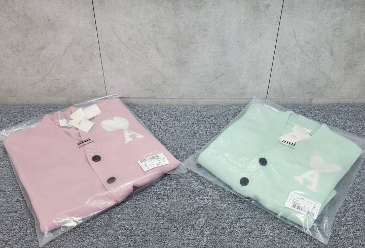 아미 빅하트 로고 코튼가디건 2color