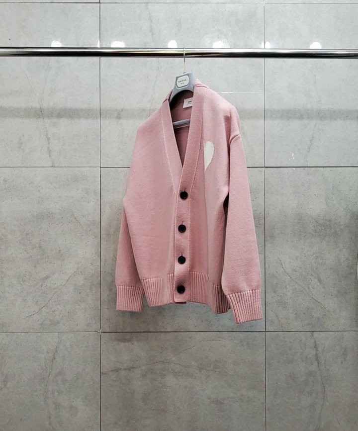 아미 빅하트 로고 코튼가디건 2color