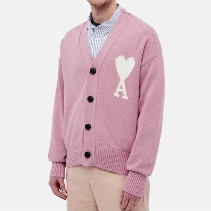 아미 빅하트 로고 코튼가디건 2color