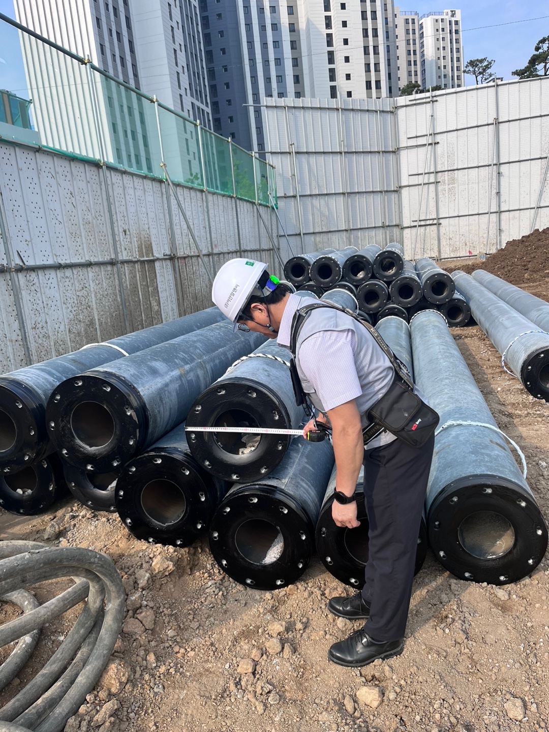 [2023년 6월 5일] 아침조회, PHC파일 반입, 포스트파일 천공, PHC파일 검수, 천공기 → PHC파일 항타기로 장비 ...