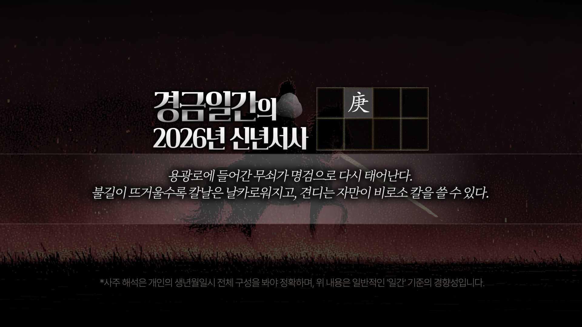 2026 경금 일간 신년운세 키워드